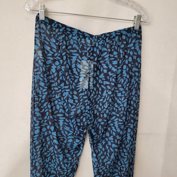 Shane Justin Runway Bodysuit Pant Set Womens XL Sheer Blue‎ Black Animal Print - Picture 12 of 16